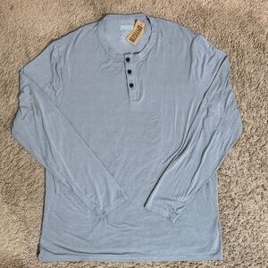 Duluth NWT Men's Gray Dang Soft Modal Sleepshirt Henley Long Sleeve Size XL